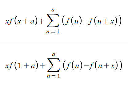 Two Mathematical formulas